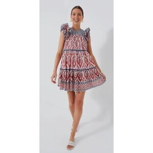Tuckernuck Red and Blue Patterned Mini Dress